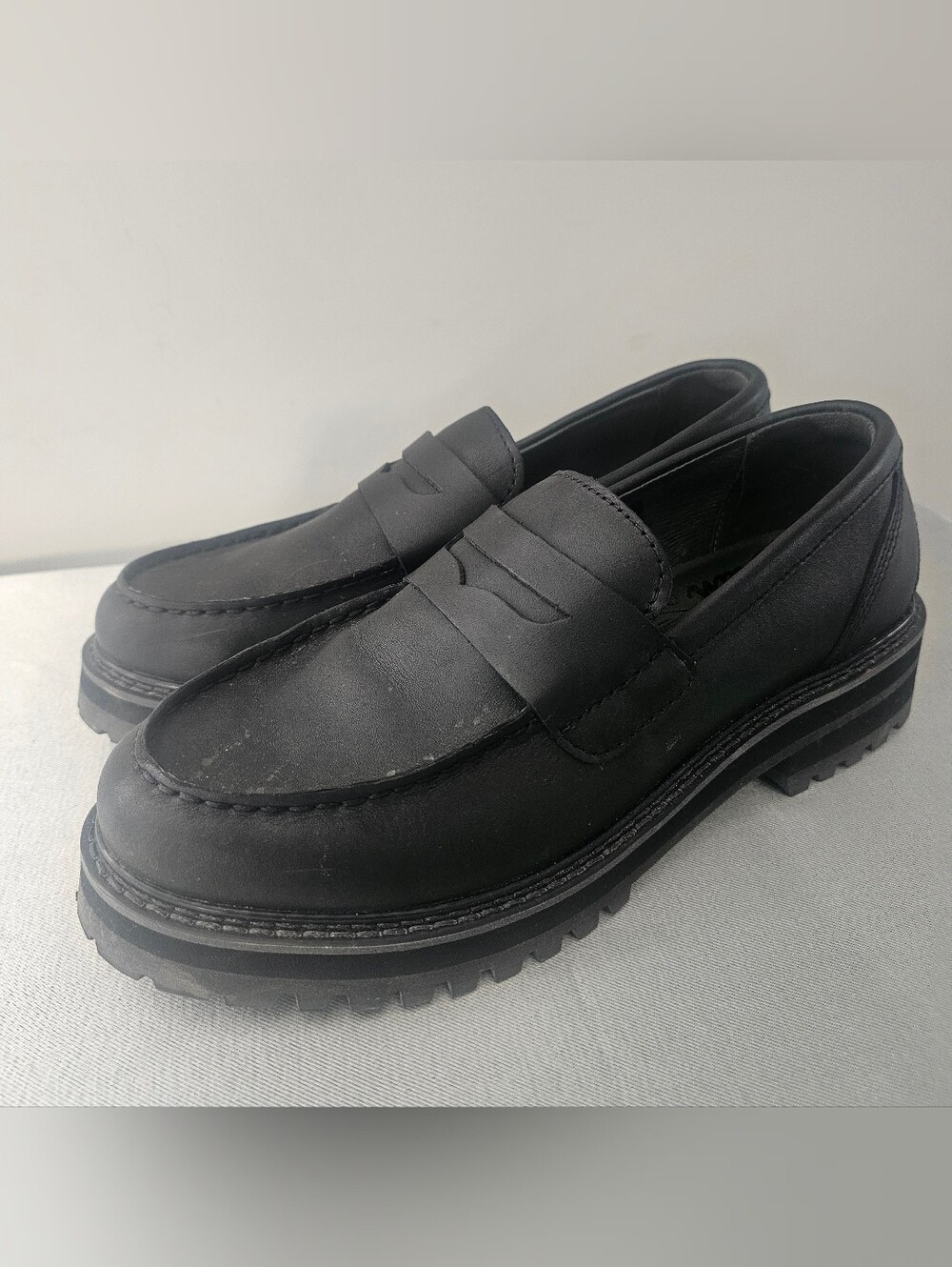 LL BEAN Camden Hills Black Leather Penny Loafers, Shoes